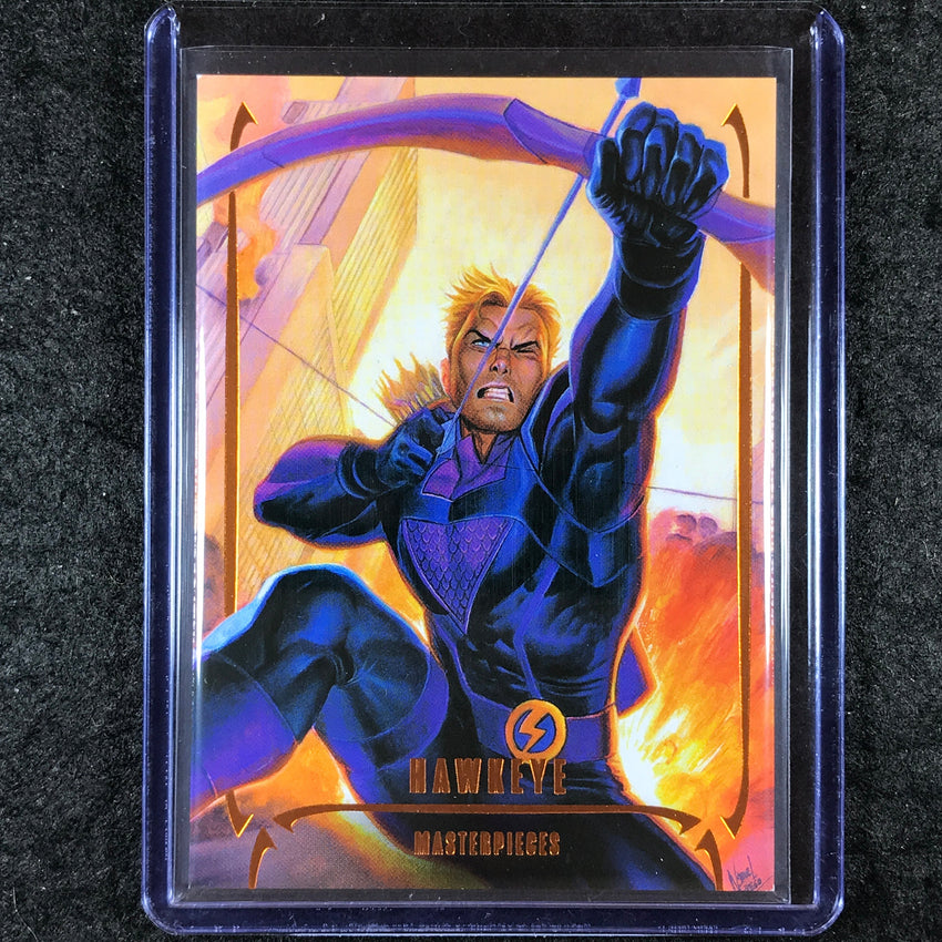 2024 Marvel Masterpieces Nahuel Grego HAWKEYE Base Legendary Orange 62/99 #13