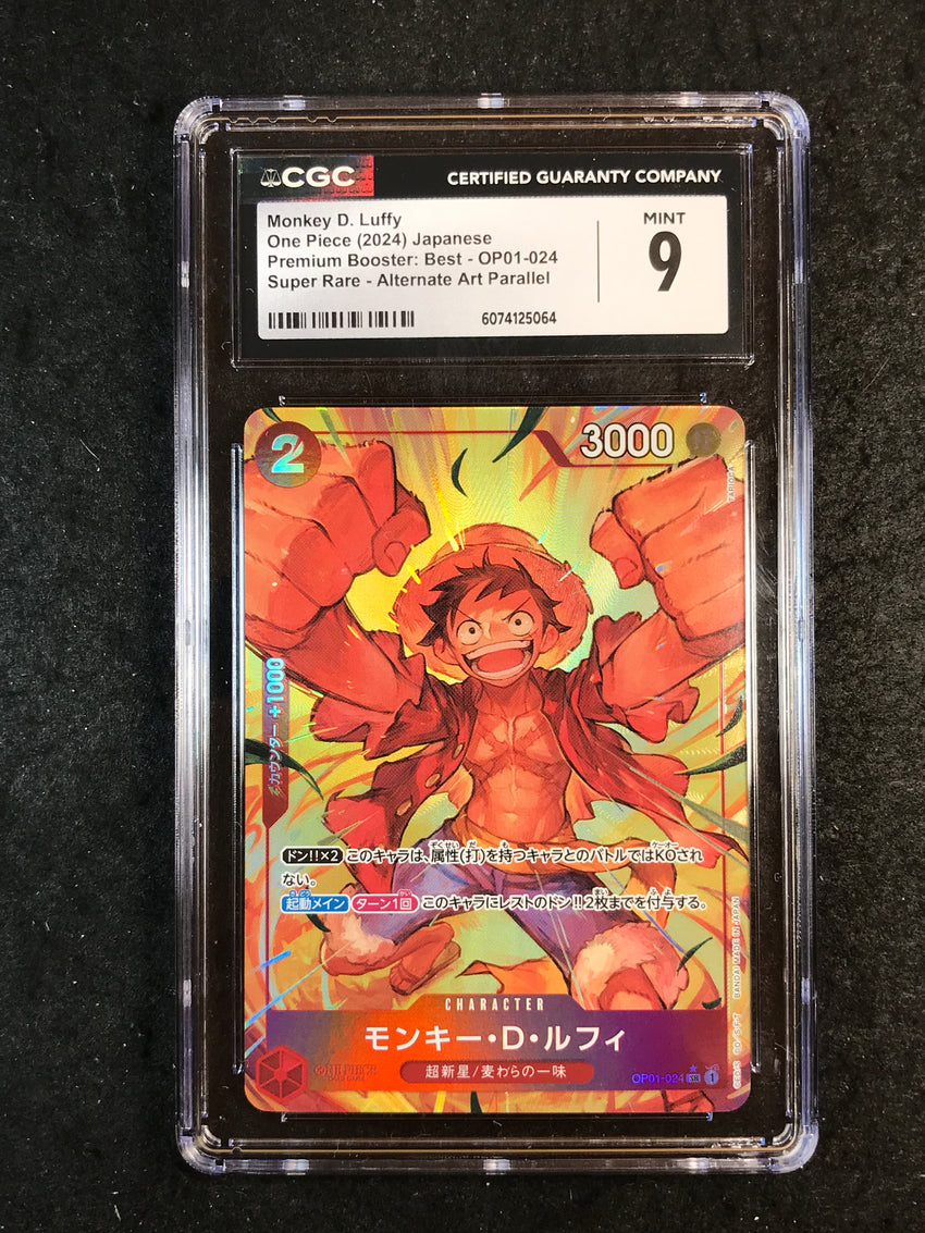 CGC 9 Monkey D. Luffy - OP01-024 - Super Rare Alternate Art Parrallel Premium Booster: Best 064