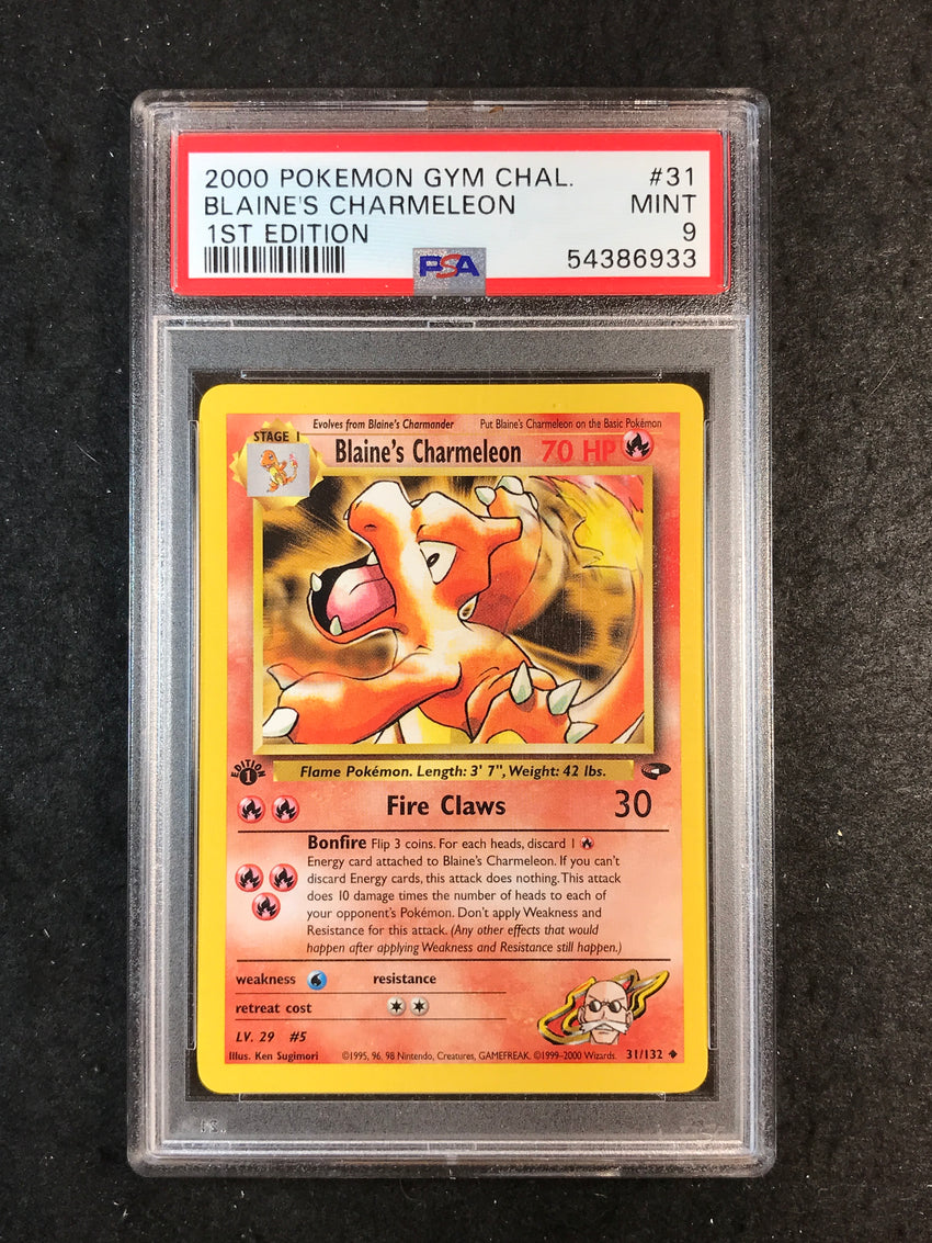 PSA 9 Blaine's Charmeleon - 31/132 - Uncommon 1st Edition 933