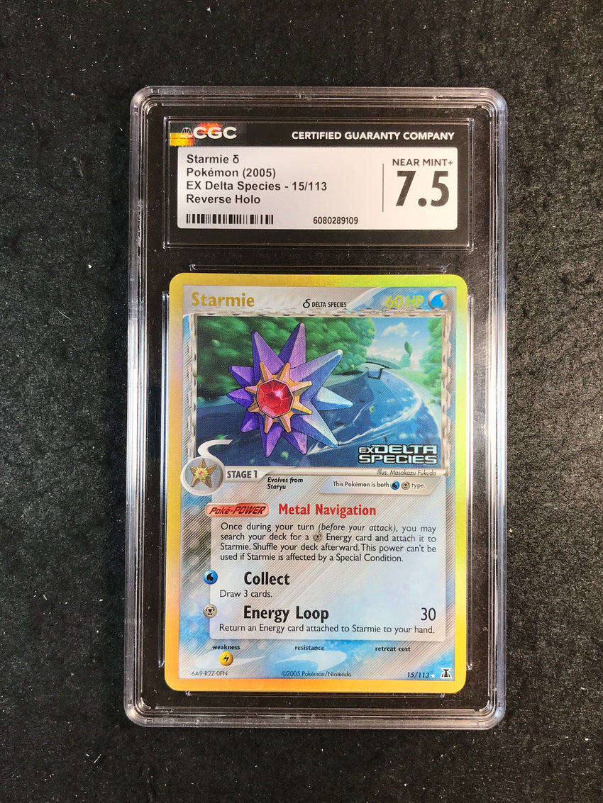 CGC 7.5 Starmie(Delta) - 15/113 - Reverse Holo EX Delta Species 109