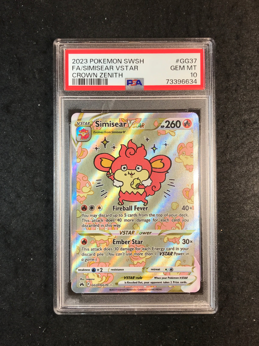 PSA 10 Simisear VSTAR - GG37/GG70 - Special Illustration Rare Galarian Gallery Crown Zenith 465