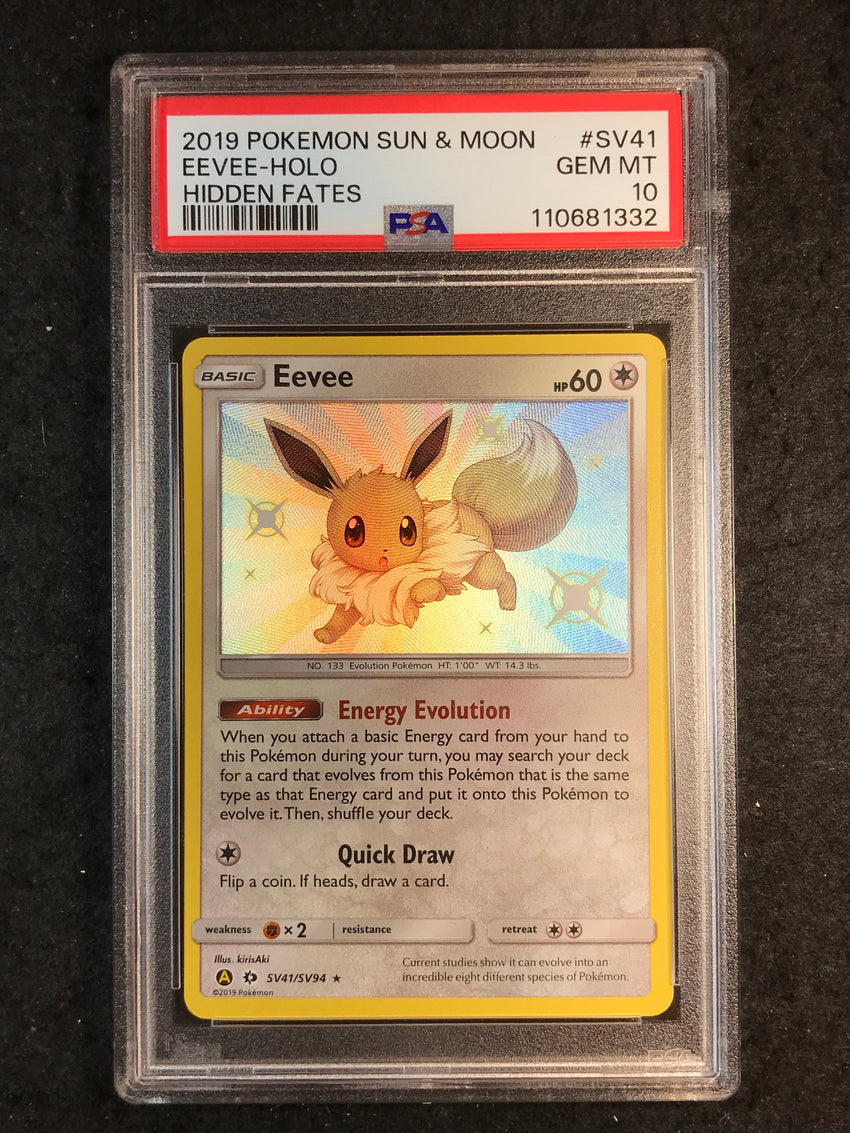 PSA 10 Eevee - SV41/SV94 - HOLO Hidden Fates 332