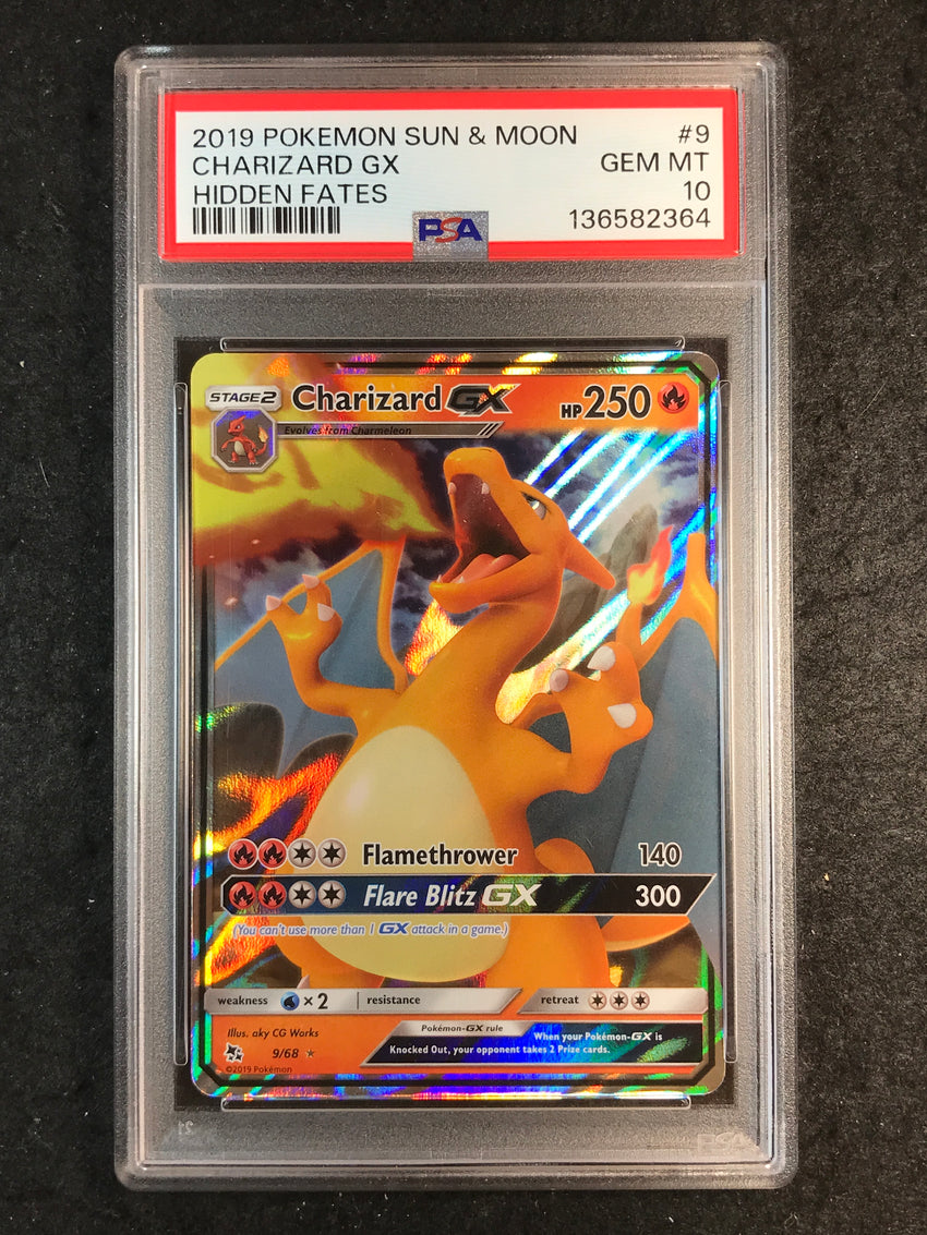 PSA 10 Charizard GX - 9/68 - Ultra Rare Hidden Fates 364 