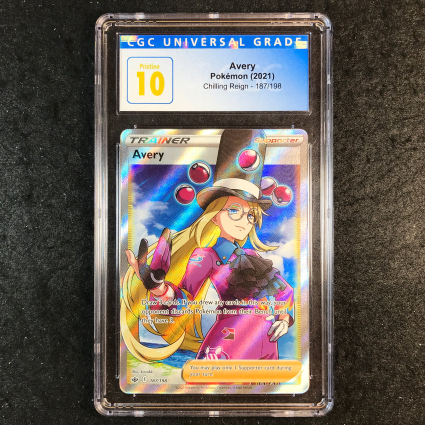 CGC Pristine 10 Avery - 187/198 - Full Art Chilling Reign 056