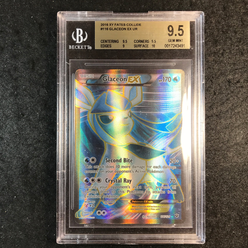 BGS 9.5 Glaceon EX - 116/124 - Full Art Fates Collide 491