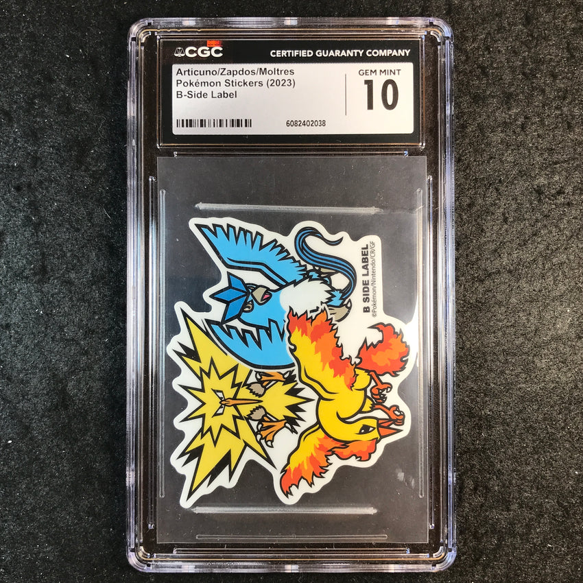 CGC 10 Articuno/Zapdos/Moltres - Pokemon Stickers (2023) - B-Side Label 038