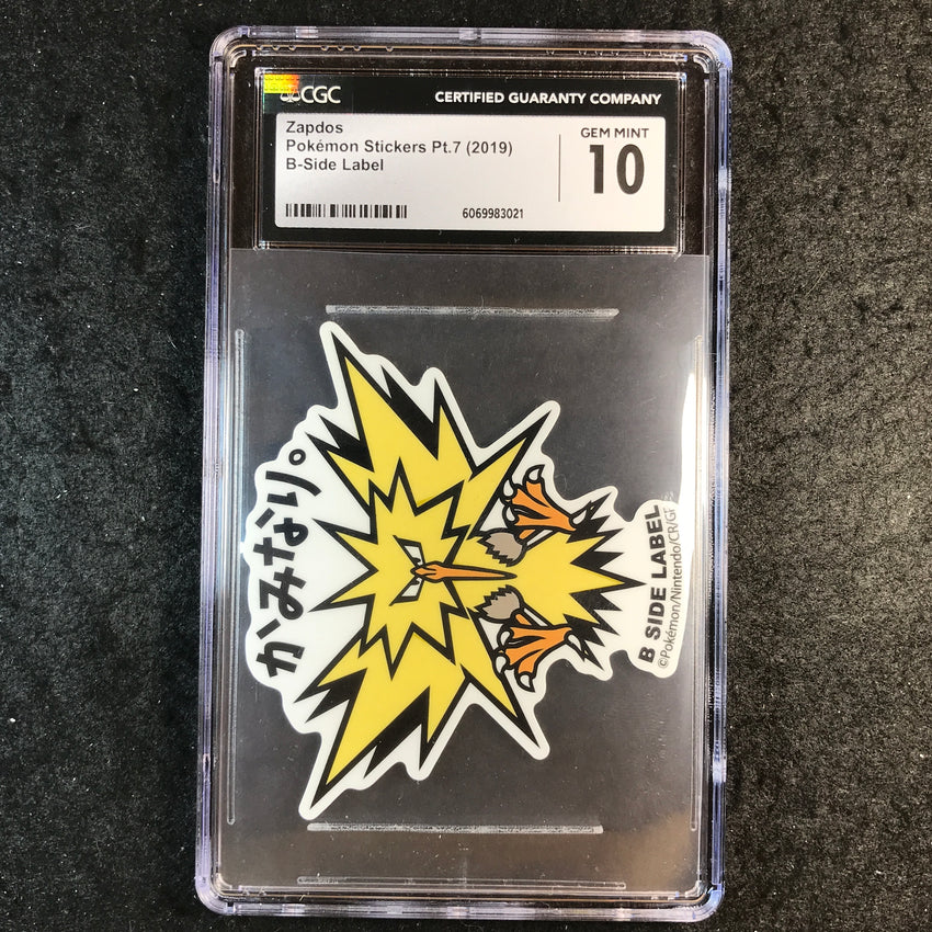 CGC 10 Zapdos - Pokemon Stickers Pt.7 (2019) - B-Side Label 021
