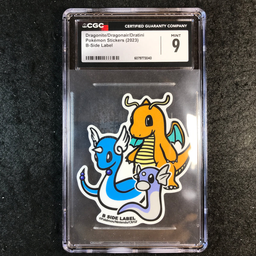 CGC 9 Dragonite/Dragonair/Dratini - Pokemon Stickers (2023) - B-Side Label 040