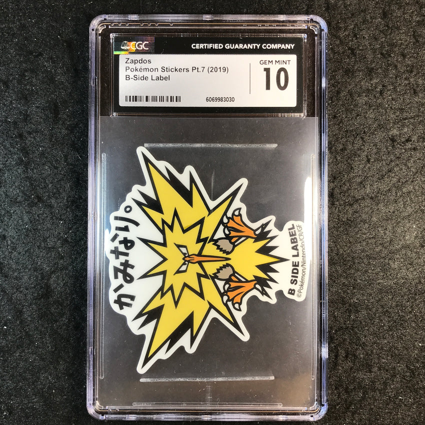 CGC 10 Zapdos - Pokemon Stickers Pt.7 (2019) - B-Side Label 030