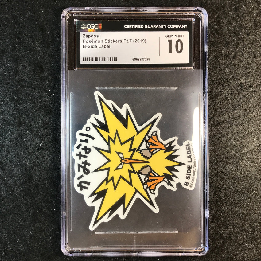 CGC 10 Zapdos - Pokemon Stickers Pt.7 (2019) - B-Side Label 028
