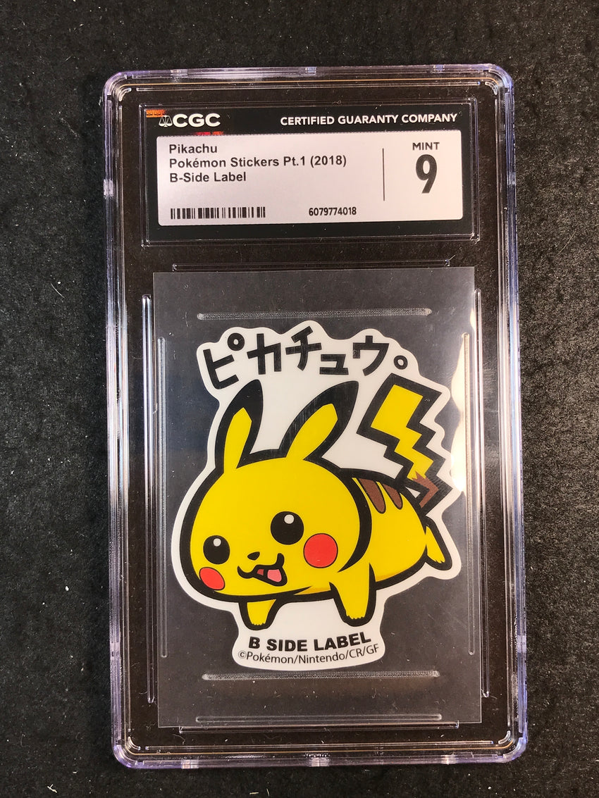 CGC 9 Pikachu - Pokemon Stickers Pt.1 ( 2018) - B-Side Label 018