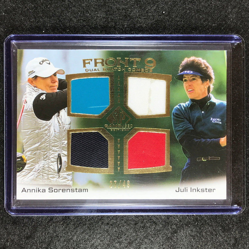 2024 SP Game Used Golf SORENSTAM INKSTER Front 9 Dual Swatch Combos Relic 27/49