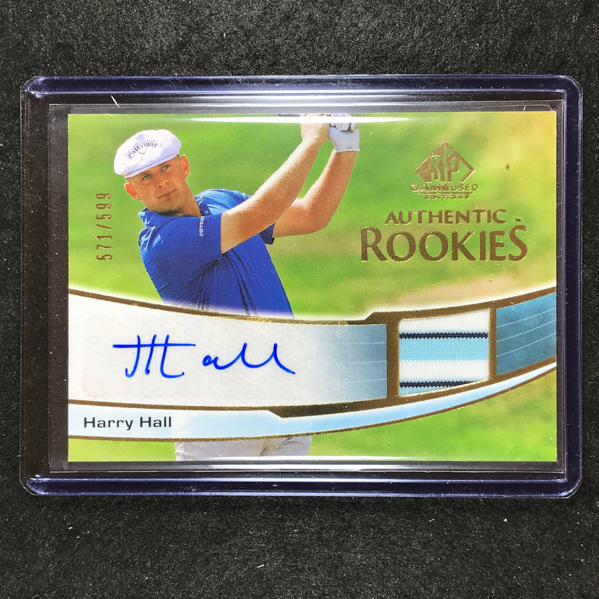 2024 SP Game Used Golf HARRY HALL Authentic Rookies Auto Shirt Relic 571/599