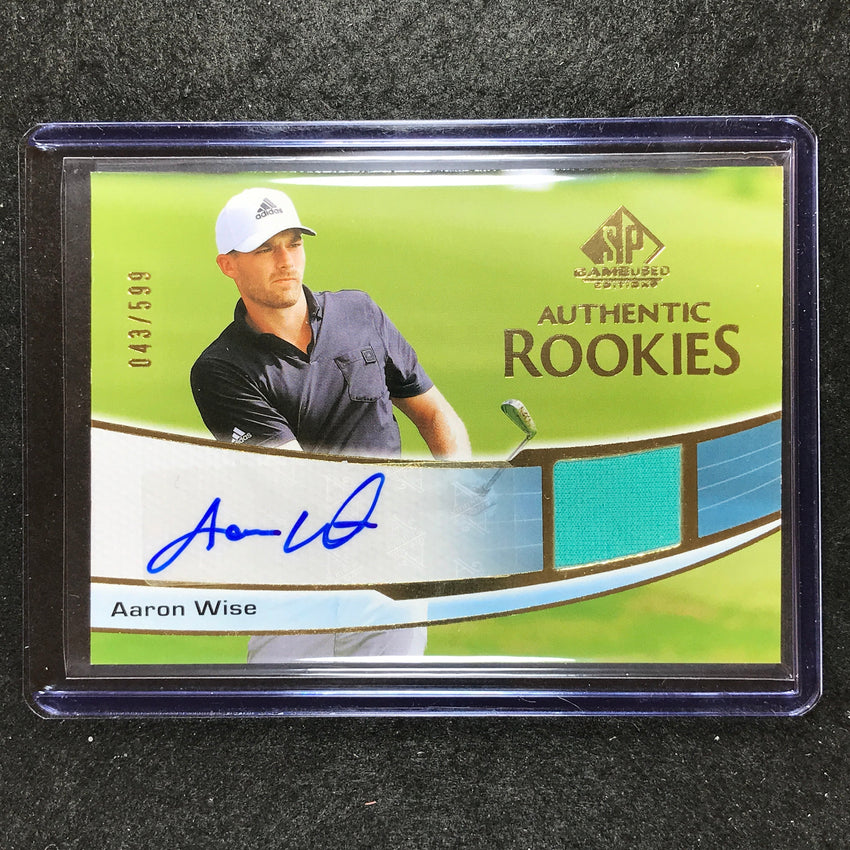 2024 SP Game Used Golf AARON WISE Authentic Rookies Auto Shirt Relic 43/599