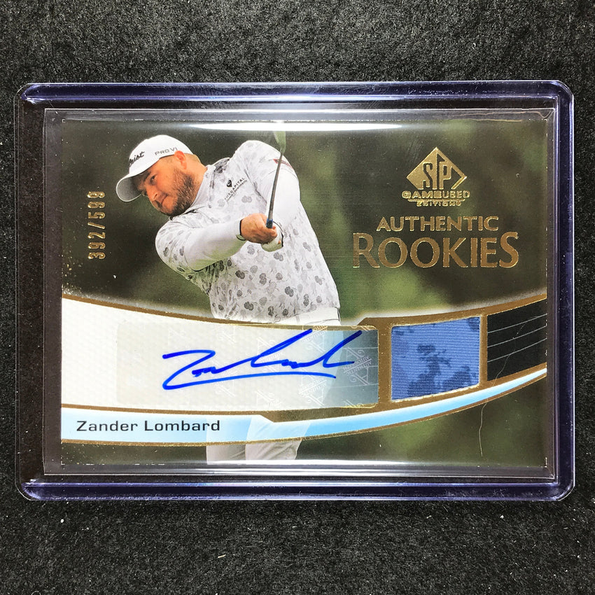 2024 SP Game Used Golf ZANDER LOMBARD Authentic Rookies Auto Shirt Relic 392/599