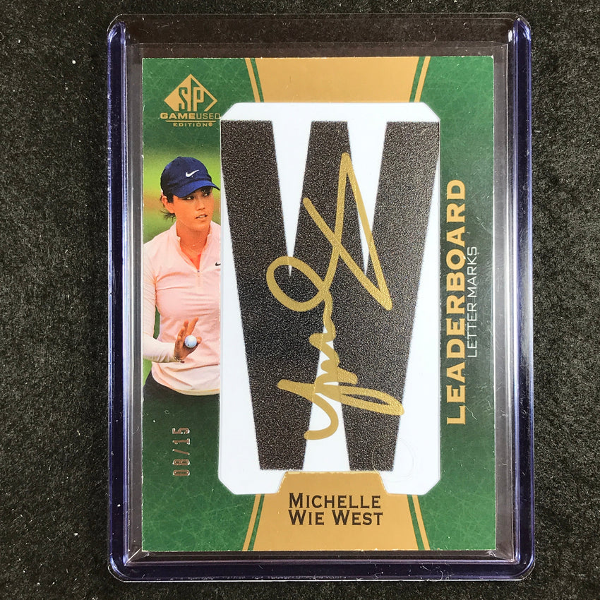 2024 SP Game Used Golf MICHELLE WIE WEST "W" Leaderboard Letter Relic Auto 8/15