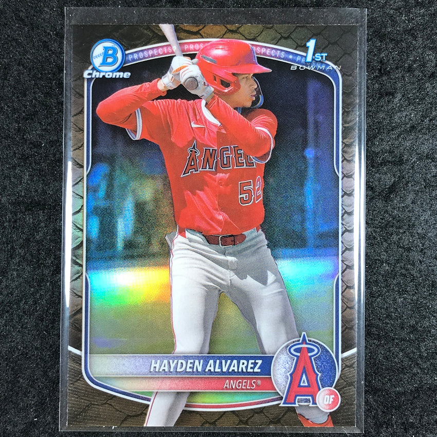 2025 Bowman Baseball HAYDEN ALVAREZ Chrome Prospect 1st Bowman Reptilian #12