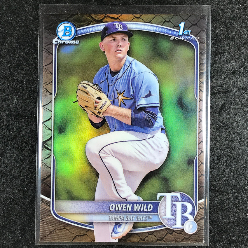2025 Bowman Baseball OWEN WILD Chrome Prospect 1st Bowman Reptilian #14