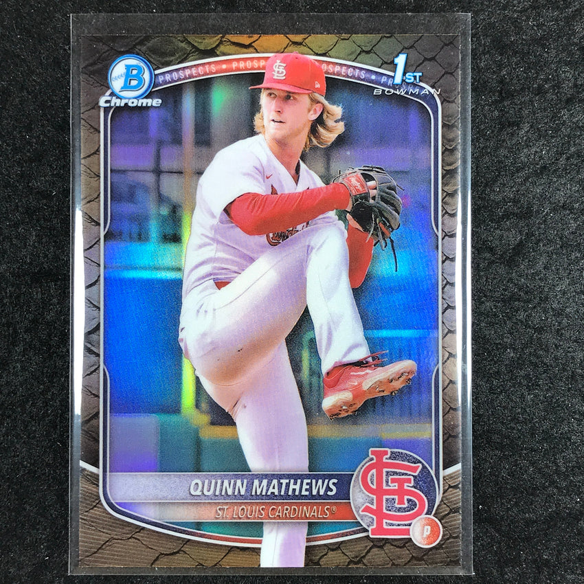 2025 Bowman Baseball QUINN MATHEWS Chrome Prospect 1st Bowman Reptilian #25