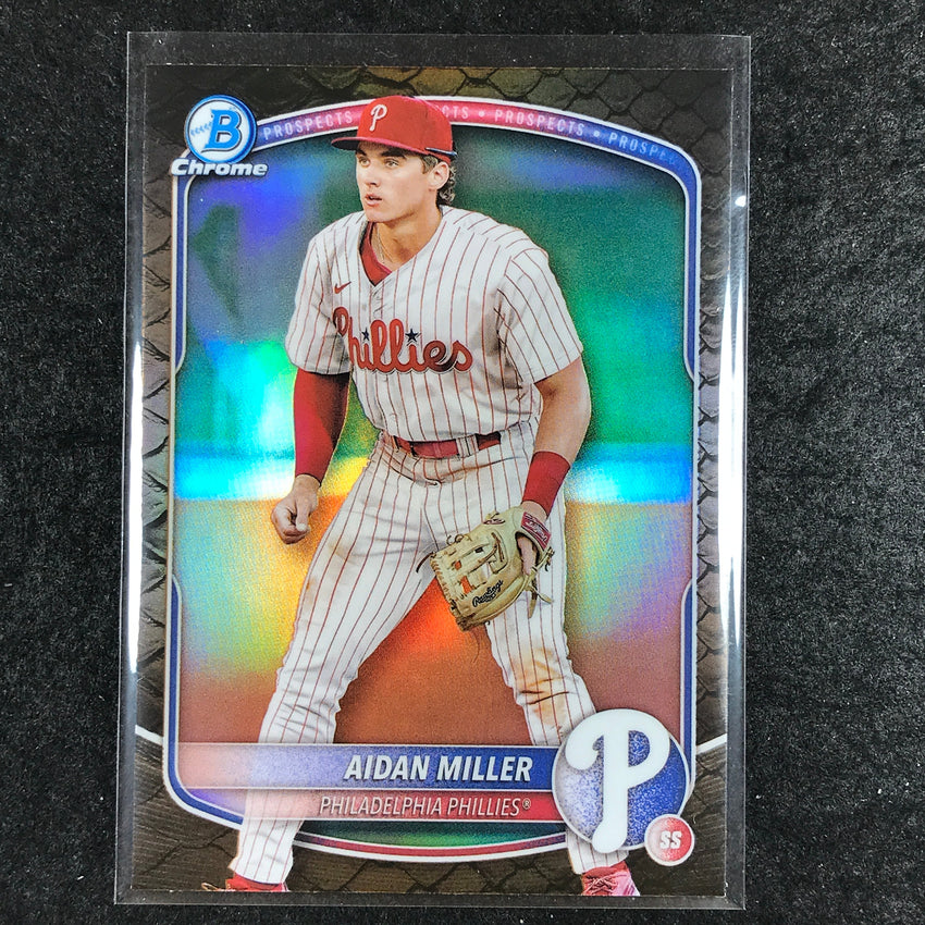 2025 Bowman Baseball AIDAN MILLER Chrome Prospect Reptilian #54