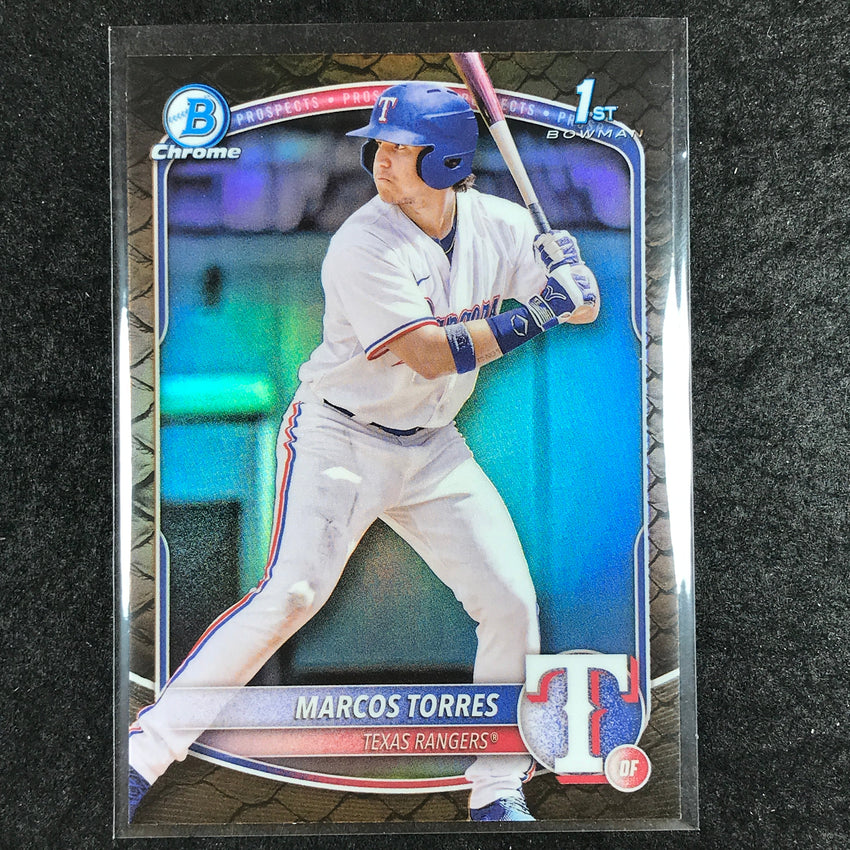 2025 Bowman Baseball MARCOS TORRES Chrome Prospect 1st Bowman Reptilian #94