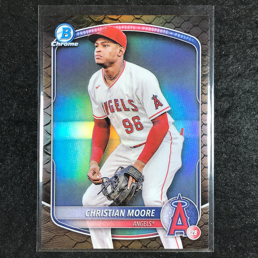 2025 Bowman Baseball CHRISTIAN MOORE Chrome Prospect Reptilian #107