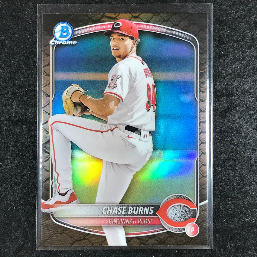 2025 Bowman Baseball CHASE BURNS Chrome Prospect Reptilian #122