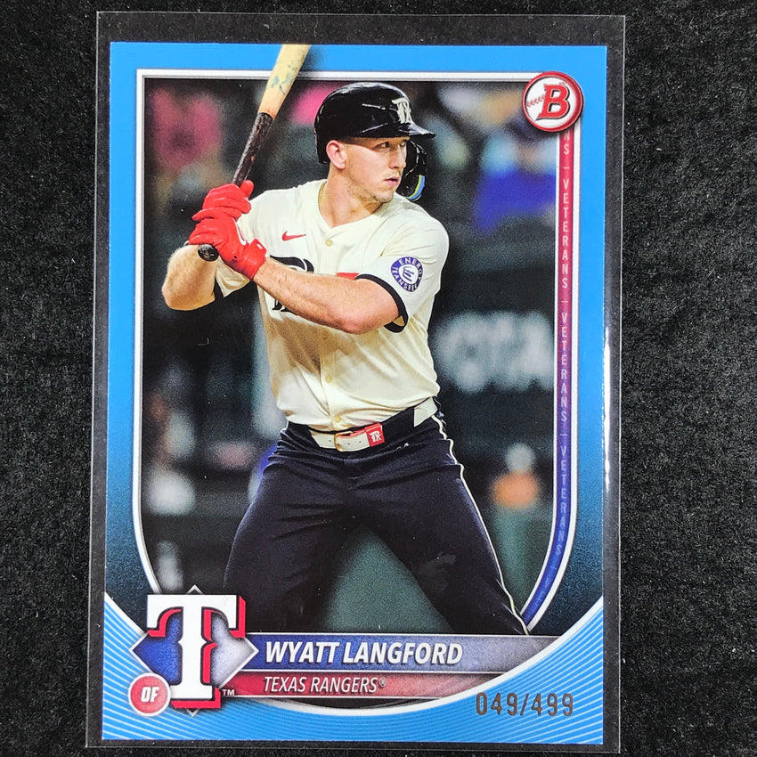 2025 Bowman Baseball WYATT LANGFORD Base Sky Blue 49/499 #33