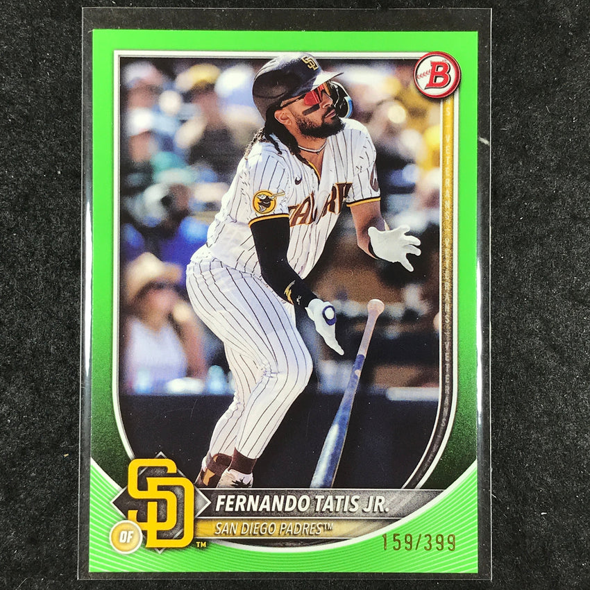 2025 Bowman Baseball FERNANDO TATIS JR. Base Neon Green 159/399 #23