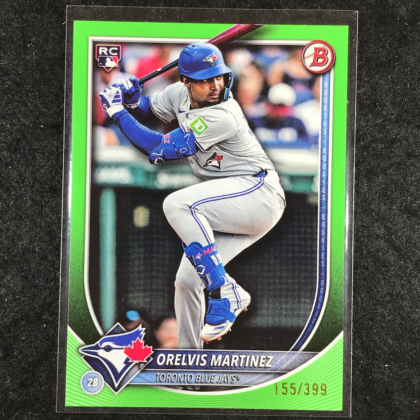 2025 Bowman Baseball ORELVIS MARTINEZ Rookie Base Neon Green 155/399 #75