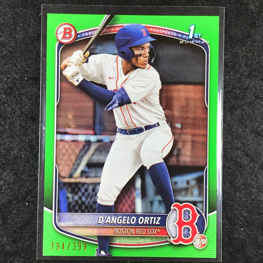 2025 Bowman Baseball D'ANGELO ORTIZ Base Prospect 1st Bowman Neon Green 194/399