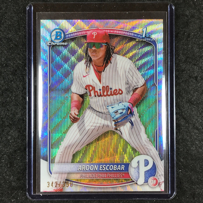 2025 Bowman Baseball AROON ESCOBAR Chrome Prospect 1st Bowman Wave 342/350 #65