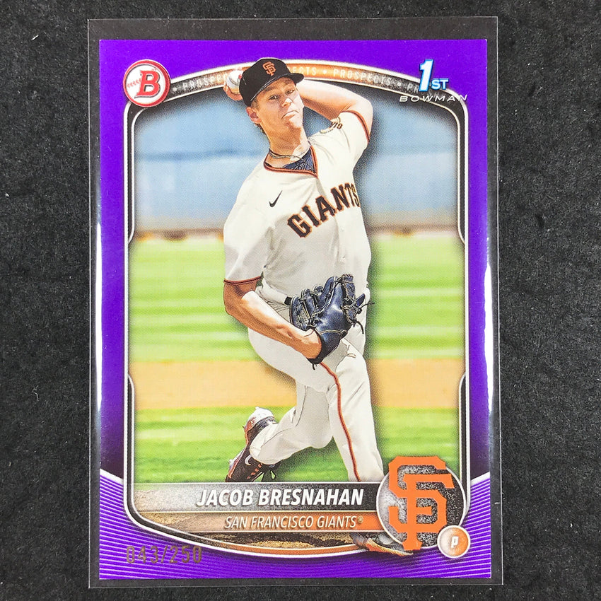 2025 Bowman Baseball JACOB BRESNAHAN Base Prospect 1st Bowman Purple 43/250 #53
