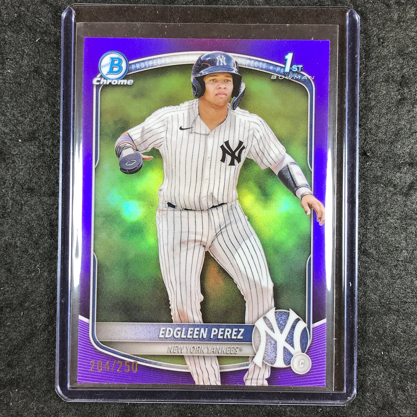 2025 Bowman Baseball EDGLEEN PEREZ Chrome Prospect 1st Bowman Purple 204/250 #80