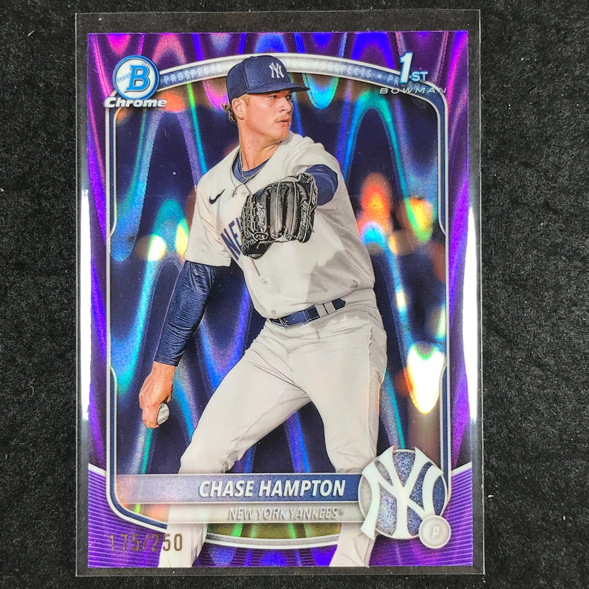 2025 Bowman Baseball CHASE HAMPTON Chrome Prospect Purple RayWave 175/250 #57
