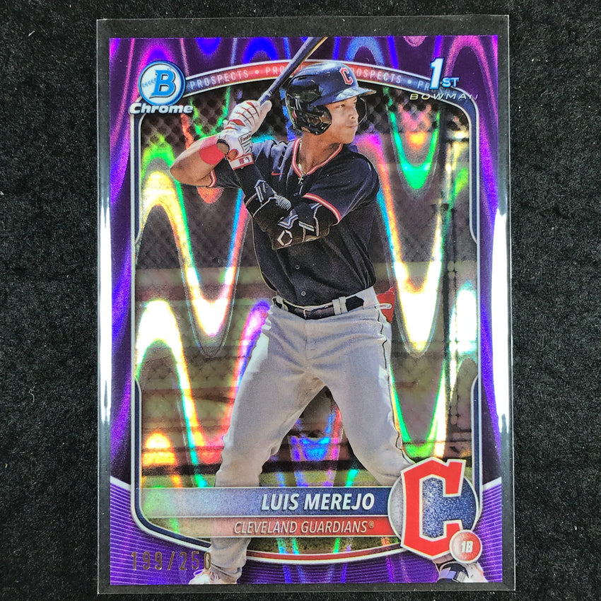 2025 Bowman Baseball LUIS MEREJO Chrome Prospect Purple RayWave 199/250 #140