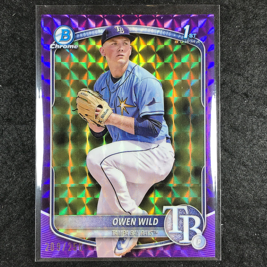 2025 Bowman Baseball OWEN WILD Chrome Prospect 1st Bowman Purple 209/250 #14