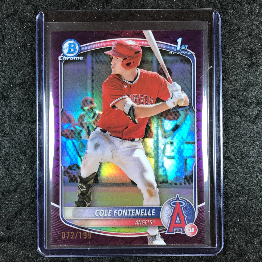 2025 Bowman Baseball COLE FONTENELLE Chrome Prospect Reptilian Fuchsia 72/199