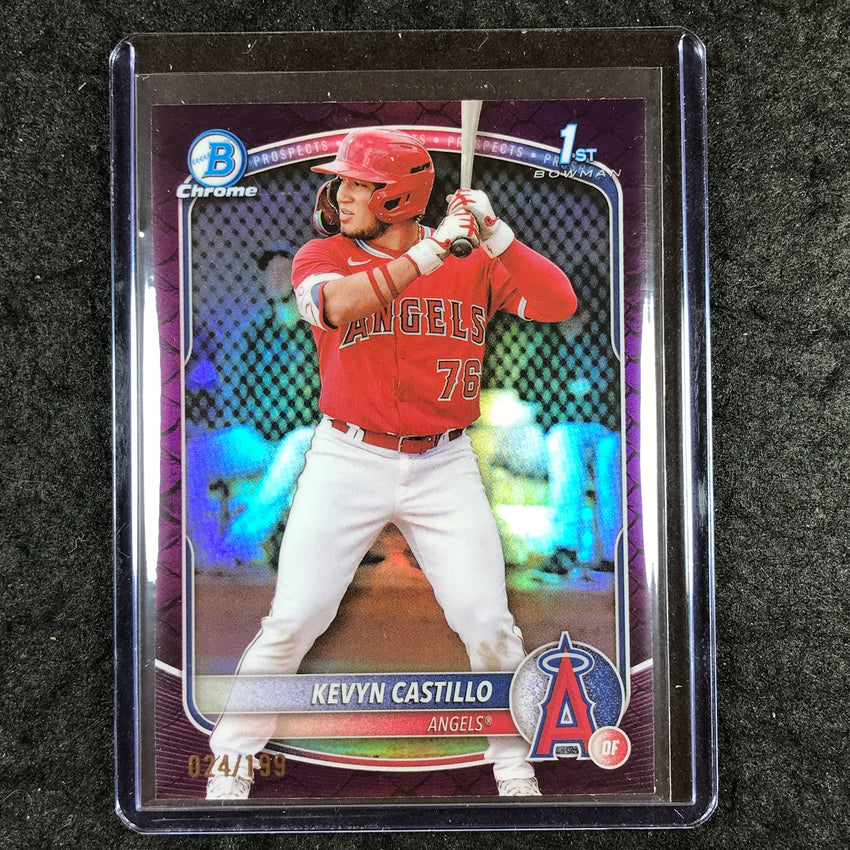 2025 Bowman Baseball KEVYN CASTILLO Chrome Prospect Reptilian Fuchsia 24/199 #82