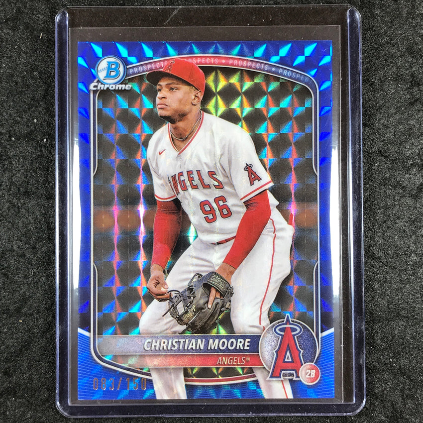 2025 Bowman Baseball CHRISTIAN MOORE Chrome Prospect Blue Geometric 83/150 #107