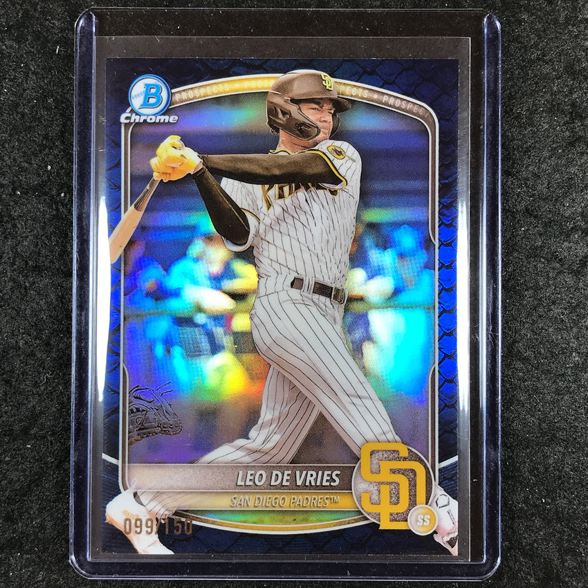 2025 Bowman Baseball LEO DE VRIES Chrome Prospect Blue Reptilian 99/150 #59