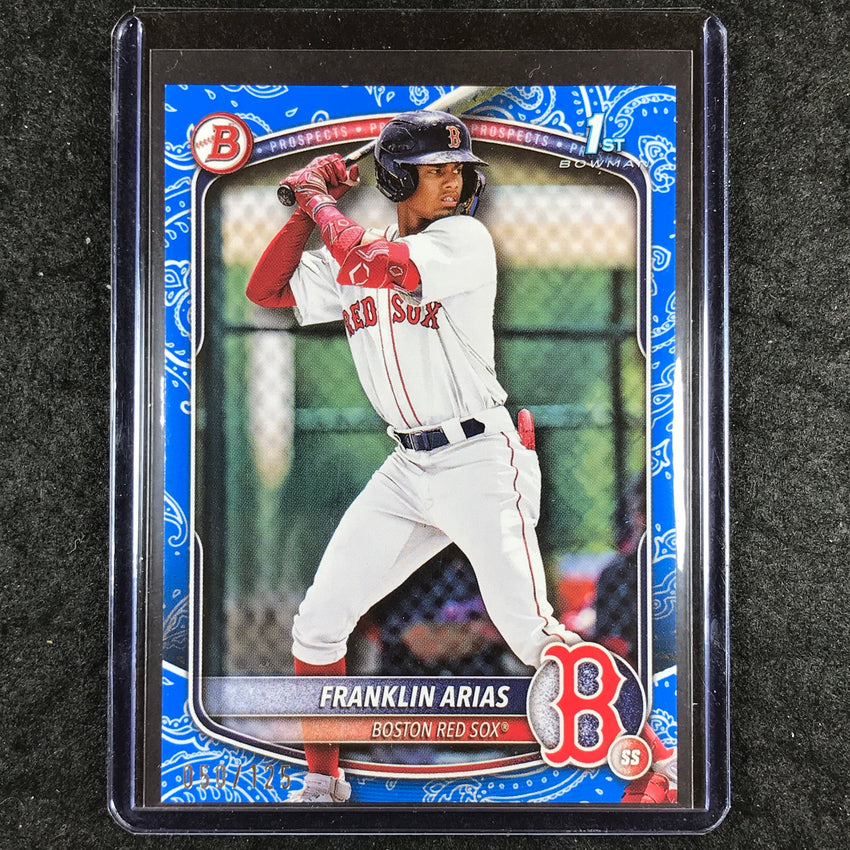 2025 Bowman Baseball FRANKLIN ARIAS Base Prospect 1st Bowman Blue Pattern 50/125