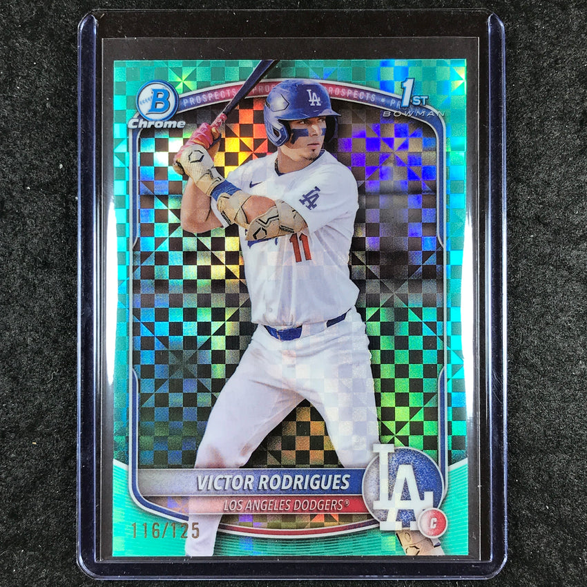 2025 Bowman Baseball VICTOR RODRIGUES Chrome Prospect Aqua X-Fractor 116/125 #45
