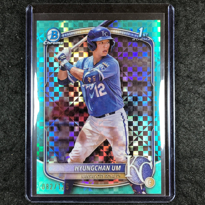 2025 Bowman Baseball HYUNGCHAN UM Chrome Prospect Aqua X-Fractor 82/125 #119