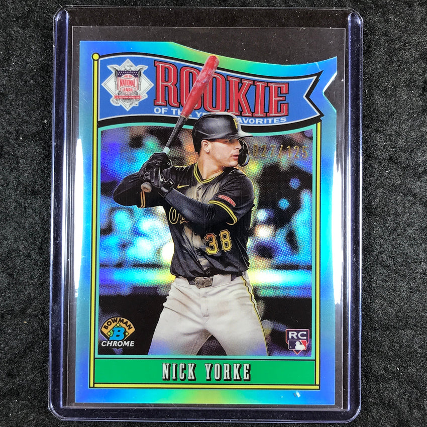 2025 Bowman Baseball NICK YORKE Rookie Of the Year Favorites Aqua Die-Cut 27/125