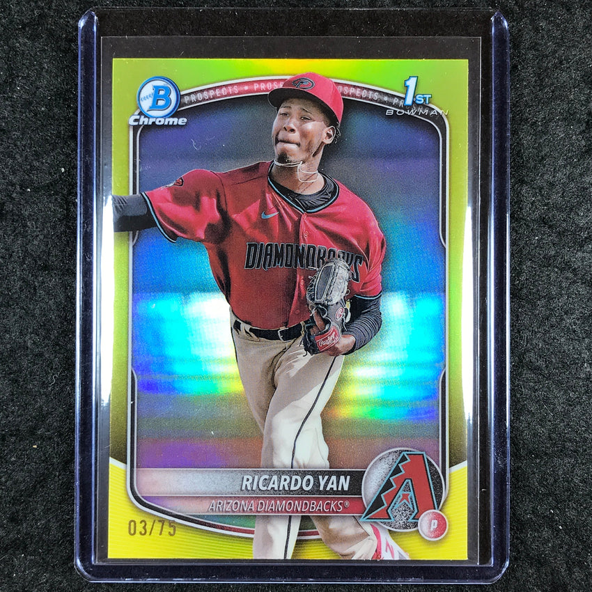 2025 Bowman Baseball RICARDO YAN Chrome Prospect 1st Bowman Yellow 3/75 #31
