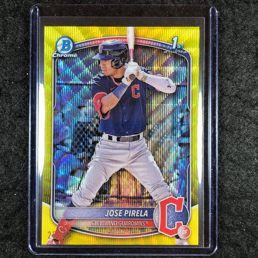 2025 Bowman Baseball JOSE PIRELA Chrome Prospect 1st Bowman Yellow Wave 25/75