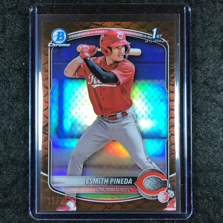 2025 Bowman Baseball ESMITH PINEDA Chrome Prospect Reptilian Orange 11/25 #37
