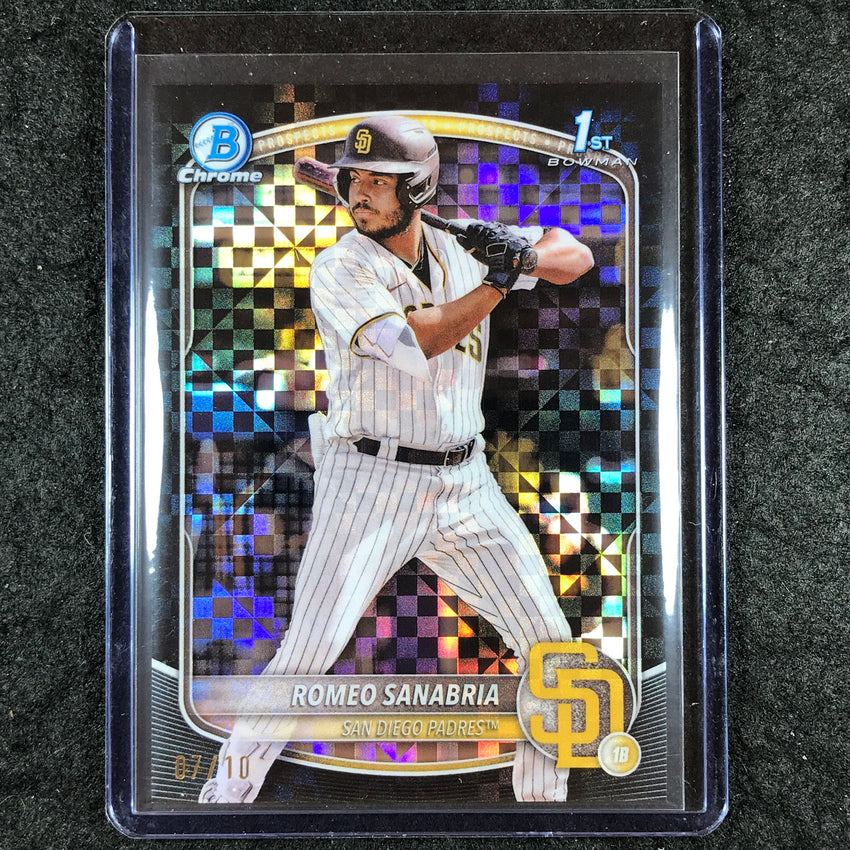 2025 Bowman Baseball ROMEO SANABRIA Chrome Prospect Black X-Fractor 7/10 #3