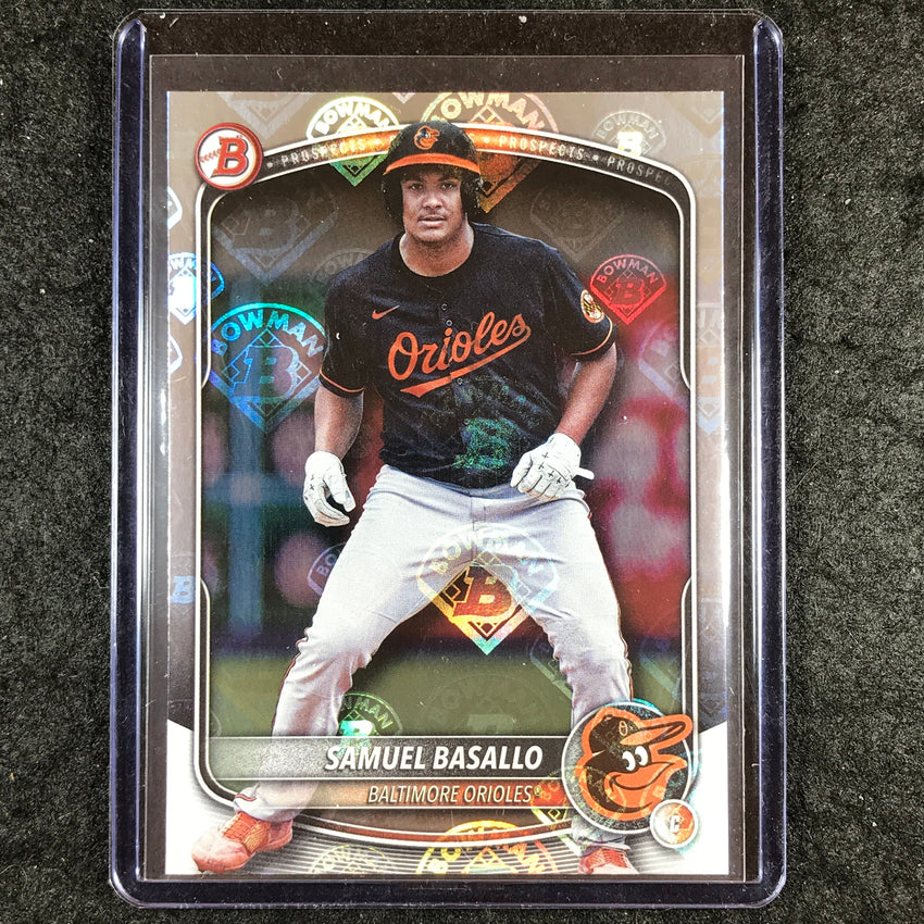 2025 Bowman Baseball SAMUEL BASALLO Prospect Bowman Retro Logo Foil SSP #109